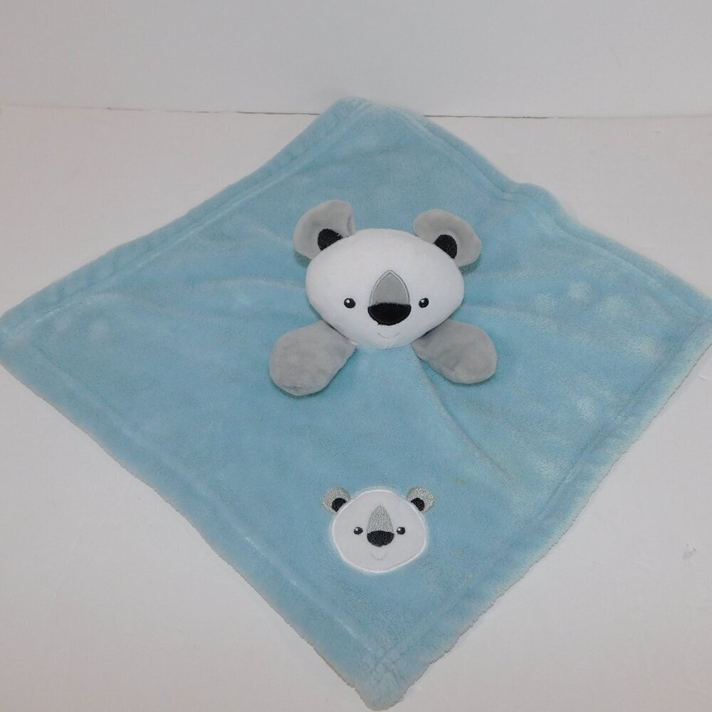 Koala Bear Security Blanket Blue White Gray Plush Baby Lovey Nunu Soother